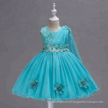 Hot Sale High Quality New Model Embroidered Flower Baby Girl Party Dress